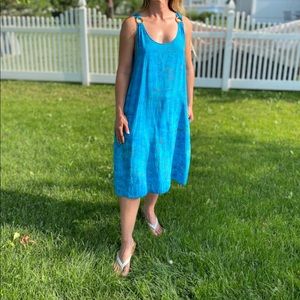 Vintage 90s Teal Blue Batik Cover-Up